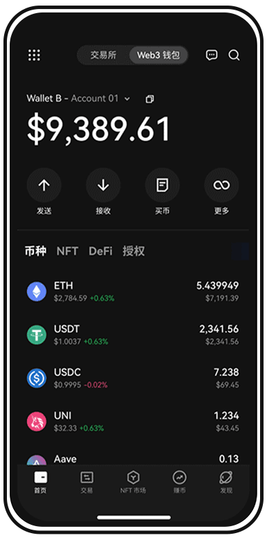 OK交易页面展示